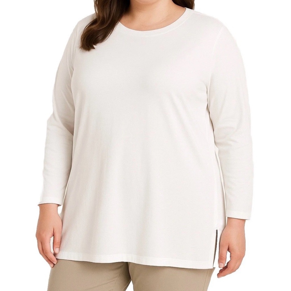 NEW J. Jill Top Luxe Supima forward-seam Tunic White MP
